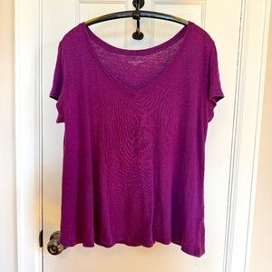 Eileen Fisher Linen Tee in mauve (size M)